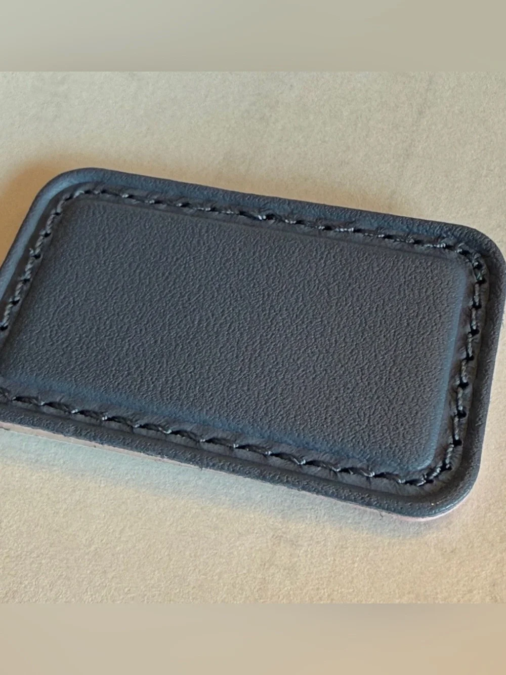 NEW Tumi Small 2” x 1-3/16” Leather Monogram Patch - DENIM BLUE color